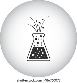 Chemistry school subject sign simple icon on background