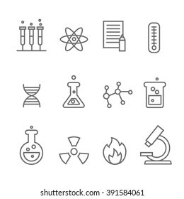 Chemistry Science Bio Technology Line Icons Stock Vector (Royalty Free ...