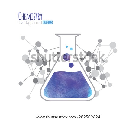 chemistry science design template watercolor texture stock vector