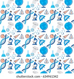 Chemistry Science Education Seamless Pattern Vector Illustration