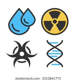 Chemistry science elements and details vector icon set