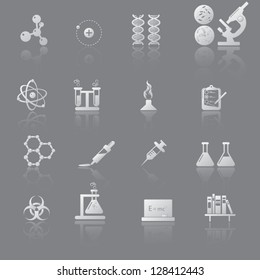  Chemistry and science icon set - grey