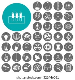 Chemistry and science icons set. Vector Illustration eps10 