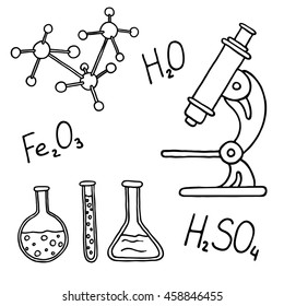 Chemistry and science icons. Vector illustration