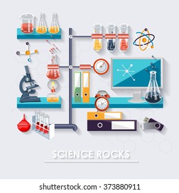 Chemistry and science infographic. Chemistry icons background for biology and medical research posters