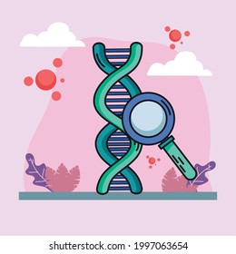 chemistry and science lupe with dna