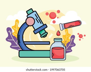 chemistry and science microscope with jar