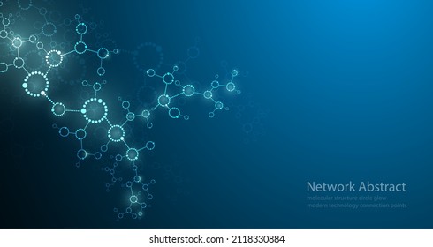 chemistry science molecular structure circle glow abstract modern technology network connection points using background