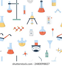 Chemie-Wissenschaft Zeug nahtlose Muster