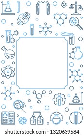 Chemistry Science vertical concept linear frame. Vector illustration made with chemical outline concept icons