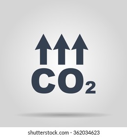 Chemistry sign. CO2 carbon dioxide icon. Flat