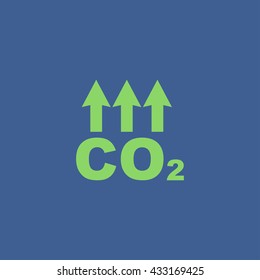 Chemistry sign. CO2 carbon dioxide icon. Flat