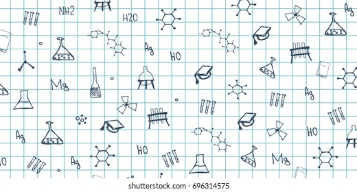 Chemistry subject. Back to School background. Education banner