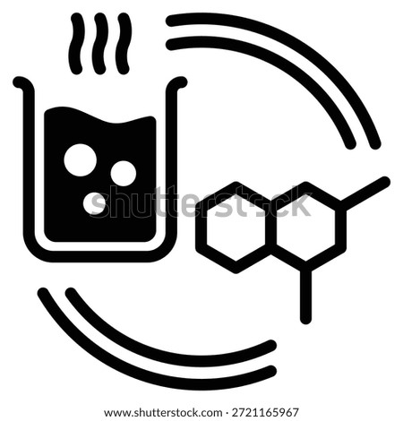 Chemistry Subject Icon Line Vector Illustration