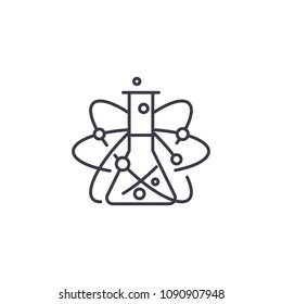 Chemistry subject linear icon concept. Chemistry subject line vector sign, symbol, illustration.
