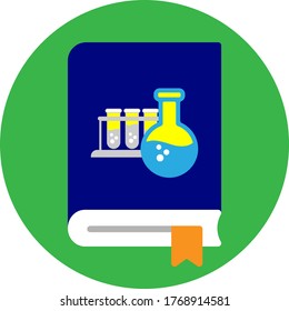 The Chemistry subject on the book icon flat style eps 10 for web design