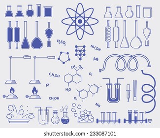 chemistry subjects vector set