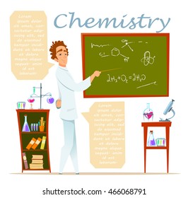Chemistry teacher. Infographic, Lesson