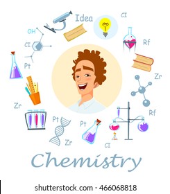 Chemistry teacher. Infographic, Lesson