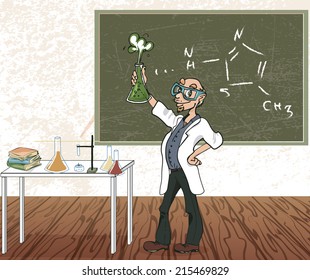 chemistry teacher vector illustration