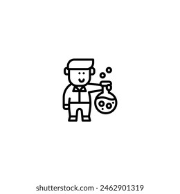 chemistry tech outline icon and illustration