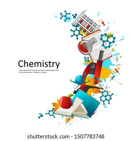 Chemistry. Template for for your design - banners, posters, placards, brochures, flyers etc. Eps10 vector set.