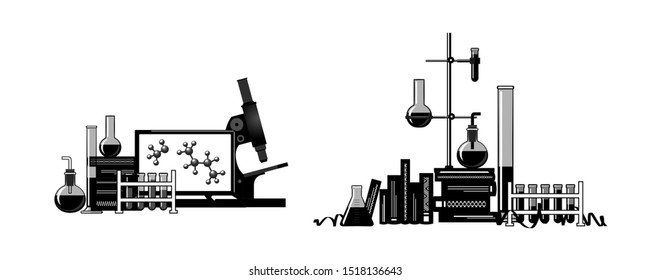 Chemistry. Template for for your design - banners, posters, placards, brochures, flyers etc. Eps10 vector set.