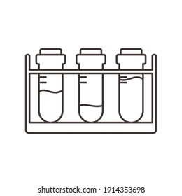 tubos de ensayo de química en cremallera tipo de línea ilustración vectorial