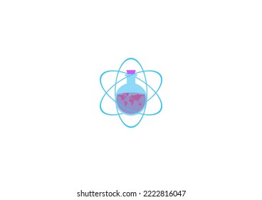 chemistry tube with world map image inside