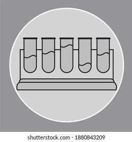 Chemistry tubes icon isolated on white background. EPS 10 