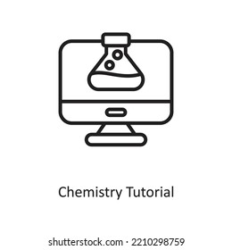 Chemistry Tutorial Outline Vector Icon Design illustration on White background. EPS 10 File