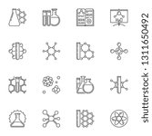 Chemistry vector concept minimal icons or signs in outline style