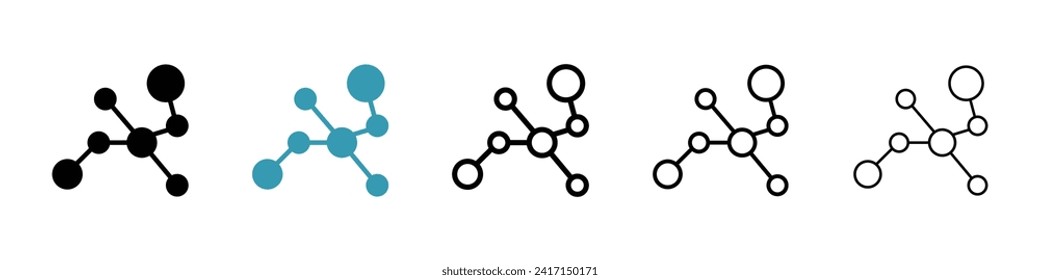 Chemistry vector icon set. Molecular structure vector symbol for UI design.