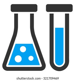 Chemistry vector icon. Style is bicolor flat symbol, blue and gray colors, rounded angles, white background.