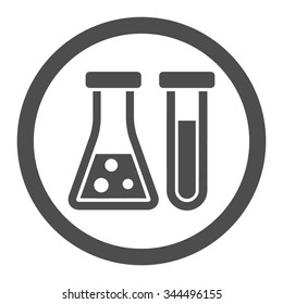 Chemistry vector icon. Style is flat rounded symbol, gray color, rounded angles, white background.