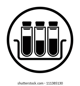 Chemistry vector icon with test tubes.