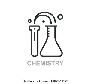 Chemistry Vector Line Icon. Simple Thin Line Icon, Premium Quality Design Element