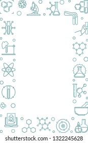 Chemistry vector minimal vertical background with chemical outline icons and empty space for your text