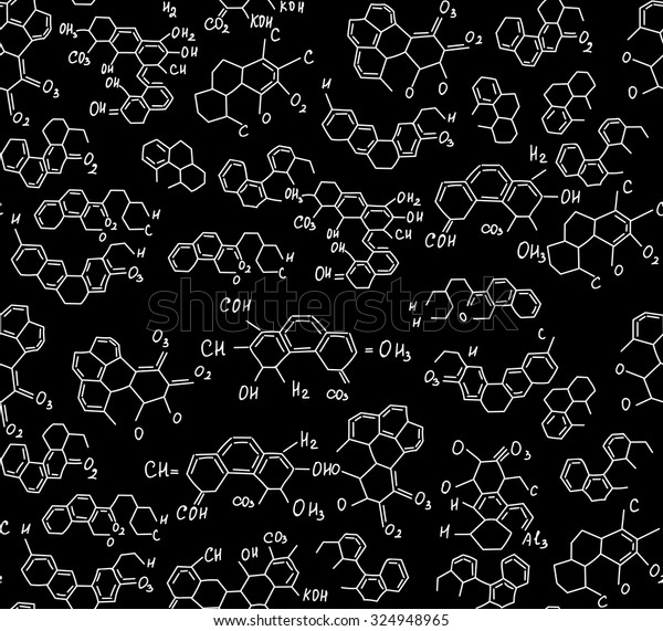 Chemistry Vector Seamless Texture Formulas Chemical Stock Vector 