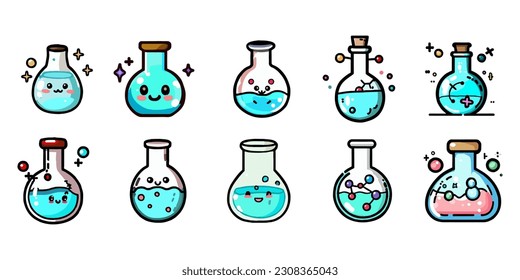 Chemistry vector set collection graphic clipart design