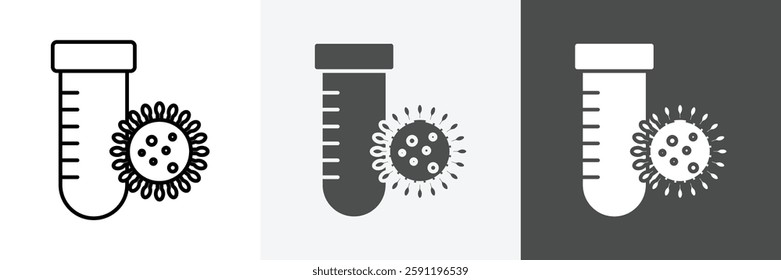 Chemistry with Virus Icon set vector art