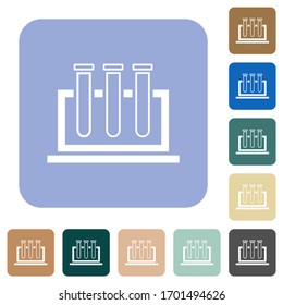 Chemistry white flat icons on color rounded square backgrounds