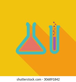 Chemisty icon. Flat vector related icon with long shadow for web and mobile applications. It can be used as - logo, pictogram, icon, infographic element. Vector Illustration.