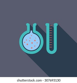 Chemisty icon. Flat vector related icon with long shadow for web and mobile applications. It can be used as - logo, pictogram, icon, infographic element. Vector Illustration.