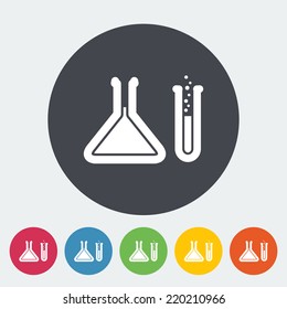 Chemisty. Single flat icon on the circle. Vector illustration.