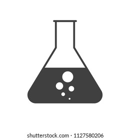 Chemisty, Test Tube Glyph Vector Icon. Isolated on the White Background. Editable EPS file. Vector illustration.