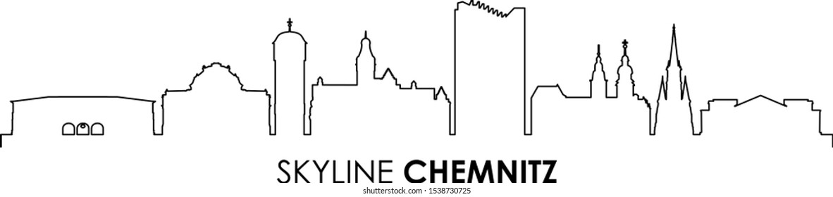 Chemnitz City Skyline Cityscape Vector