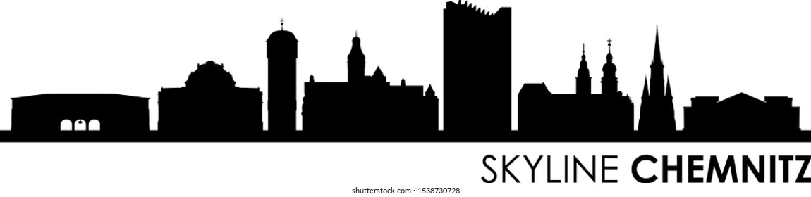 Chemnitz City Skyline Cityscape Vector