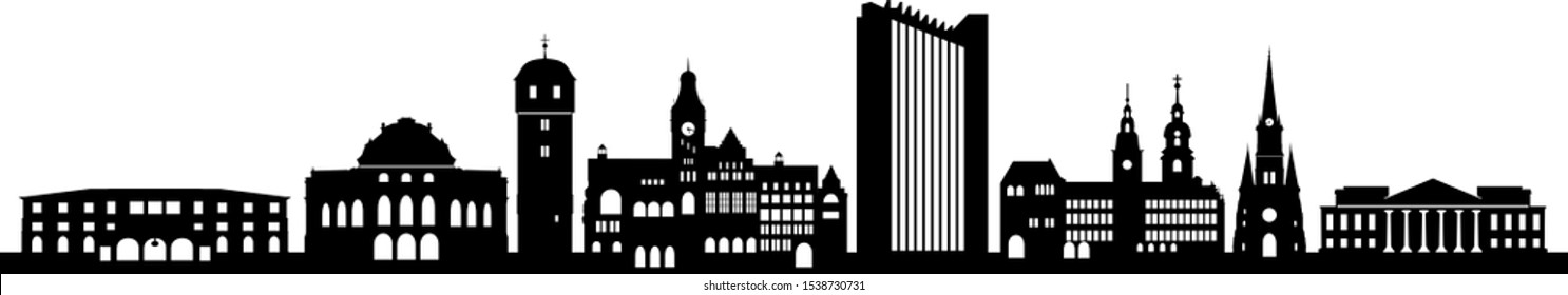 Chemnitz City Skyline Cityscape Vector