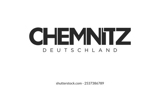 Chemnitz Deutschland, modern and creative vector illustration design featuring the city of Germany as a graphic symbol and text element